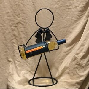 VINTAGE • Elegant Black Metal Wine Holder